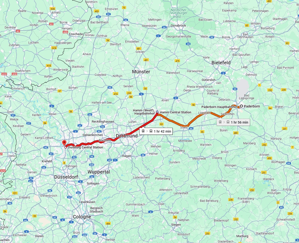 Anreise von Paderborn Zu Duisburg Über 