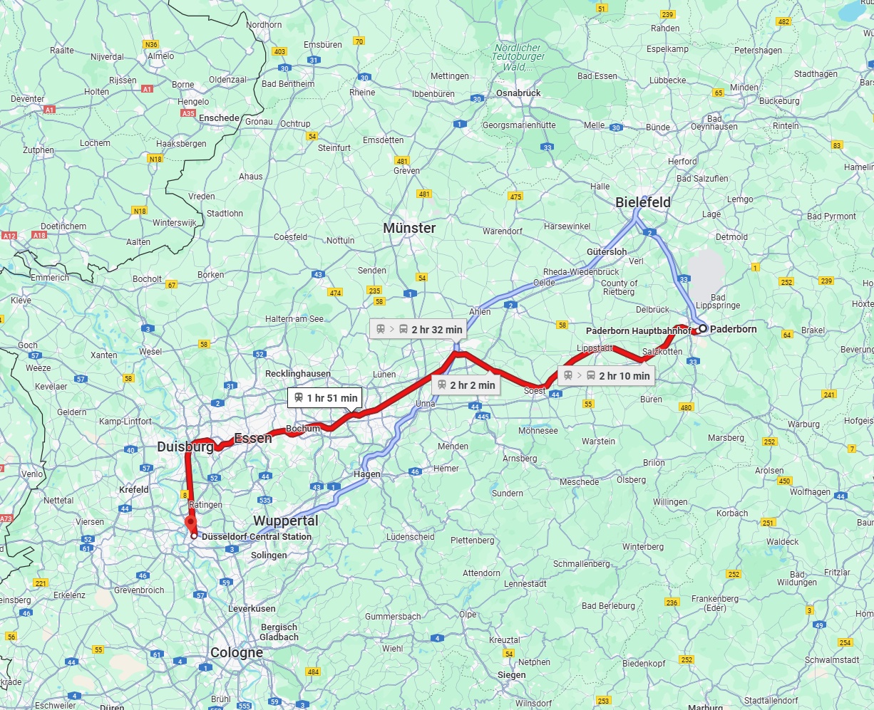 Anreise von Paderborn Zu Düsseldorf Über 