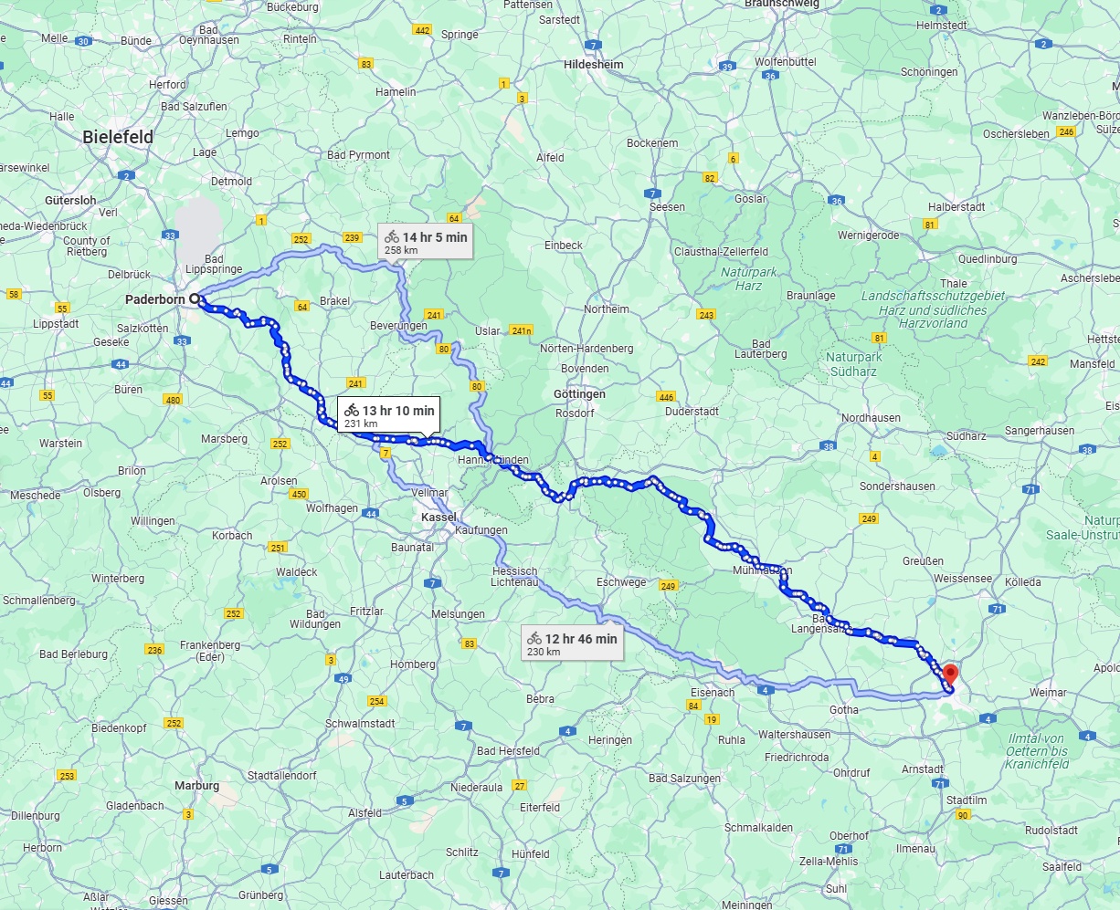 Anreise von Paderborn Zu Erfurt Über 