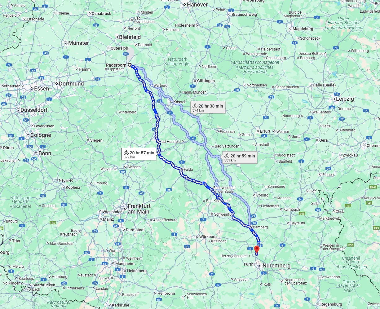 Anreise von Paderborn Zu Erlangen Über 