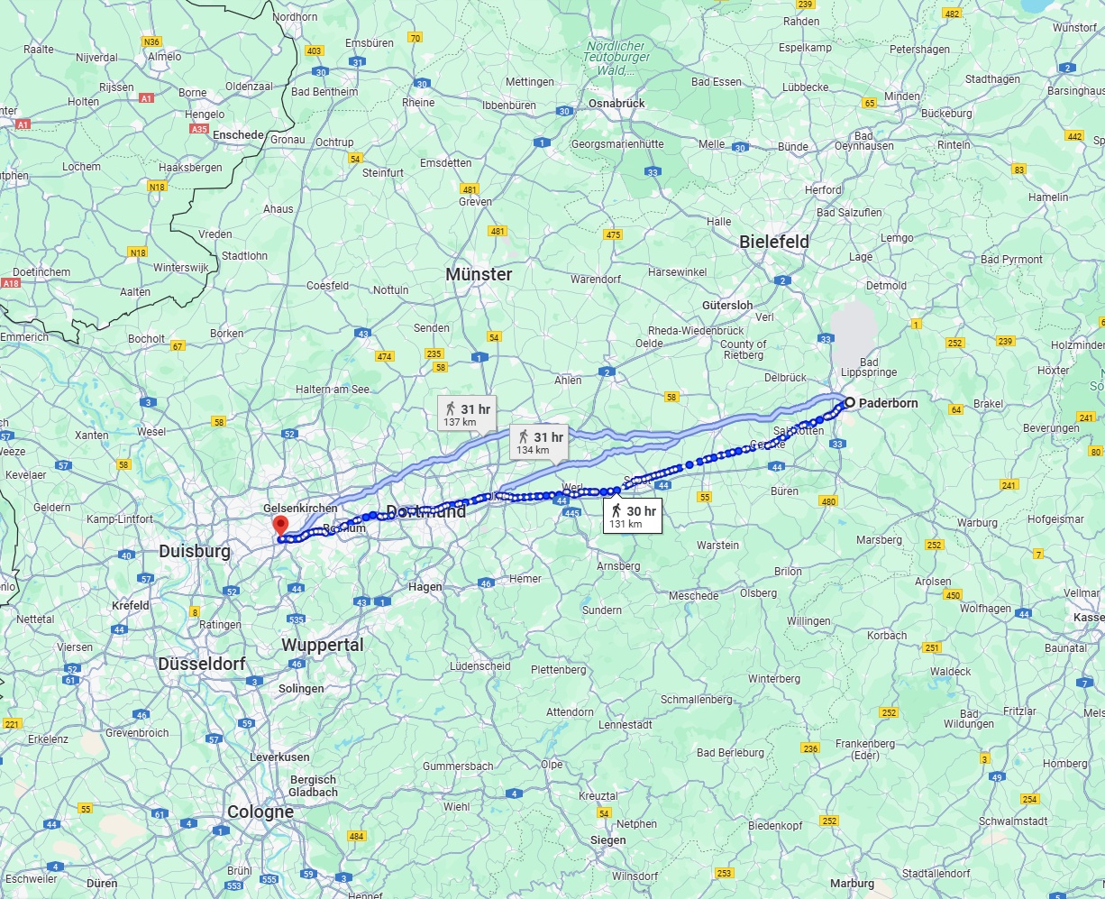 Anreise von Paderborn Zu Essen Über 