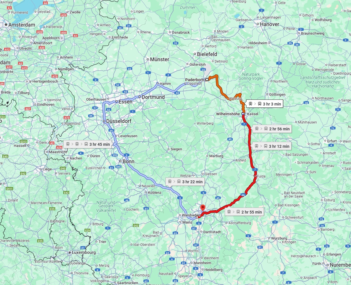 Anreise von Paderborn Zu Frankfurt am Main Über 