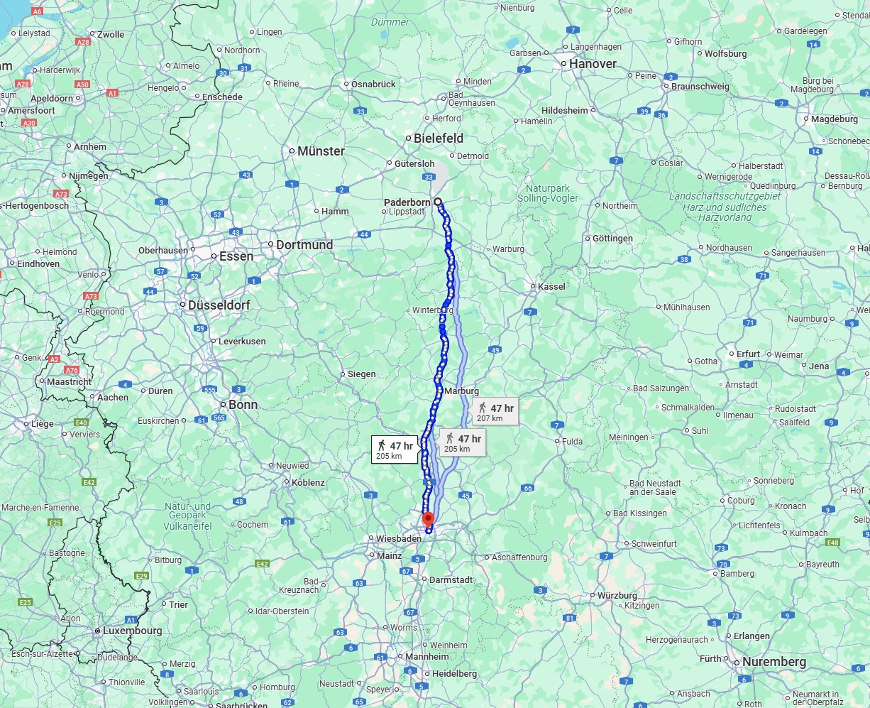 Anreise von Paderborn Zu Frankfurt am Main Über 