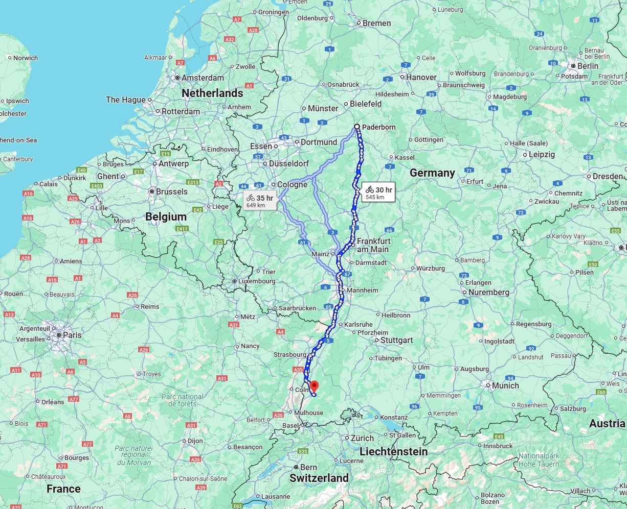 Anreise von Paderborn Zu Freiburg im Breisgau Über 