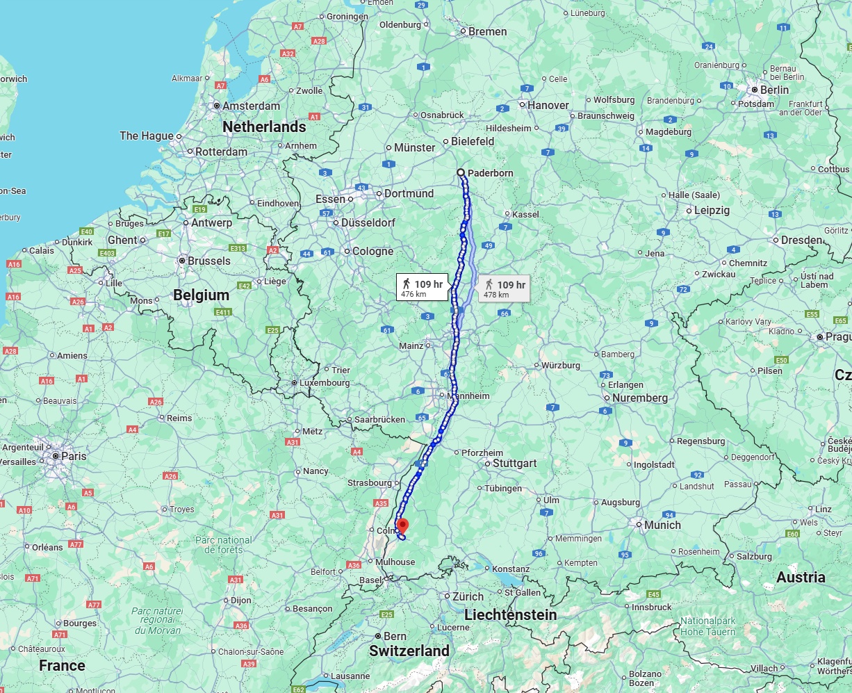 Anreise von Paderborn Zu Freiburg im Breisgau Über 