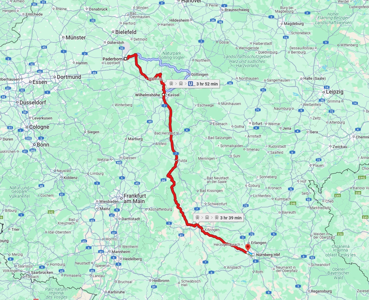Anreise von Paderborn Zu Fürth Über 