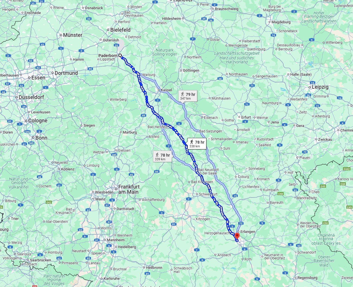 Anreise von Paderborn Zu Fürth Über 