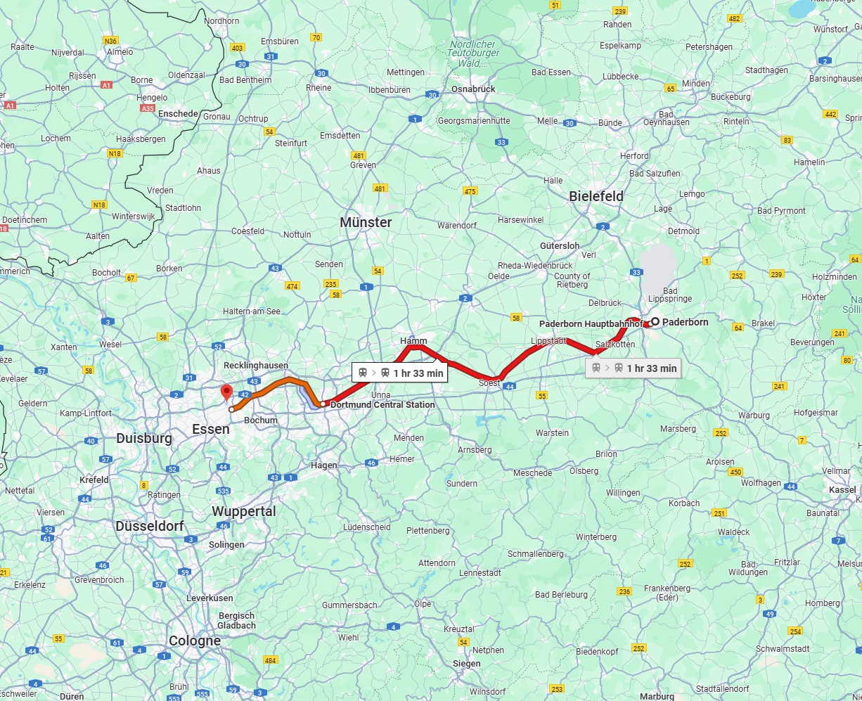 Anreise von Paderborn Zu Gelsenkirchen Über 