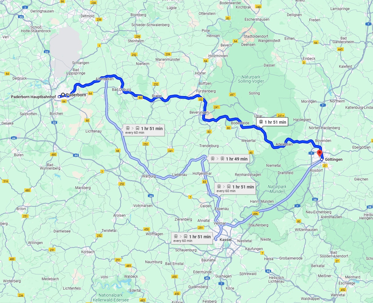 Anreise von Paderborn Zu Göttingen Über 