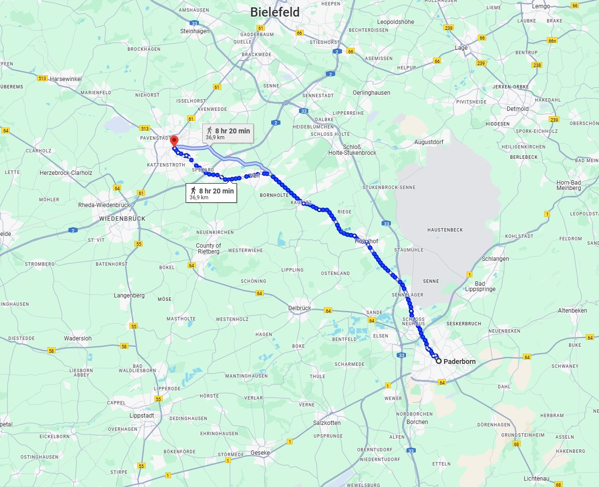 Anreise von Paderborn Zu Gütersloh Über 