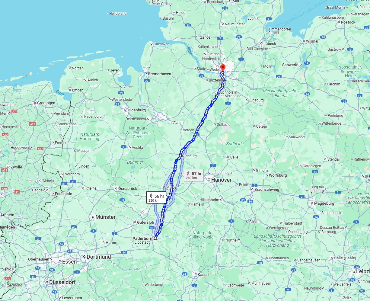 Anreise von Paderborn Zu Hamburg Über 