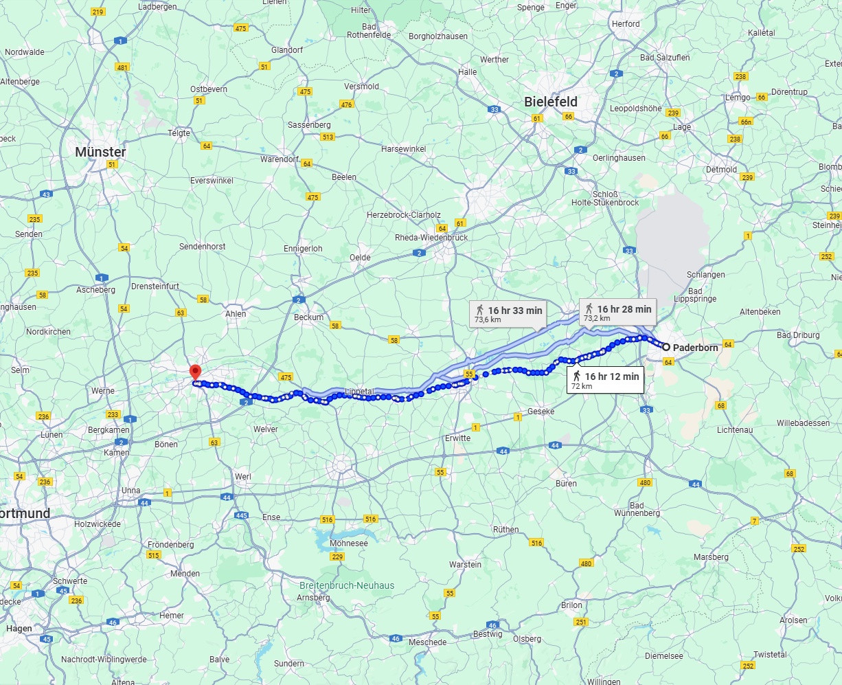 Anreise von Paderborn Zu Hamm Über 