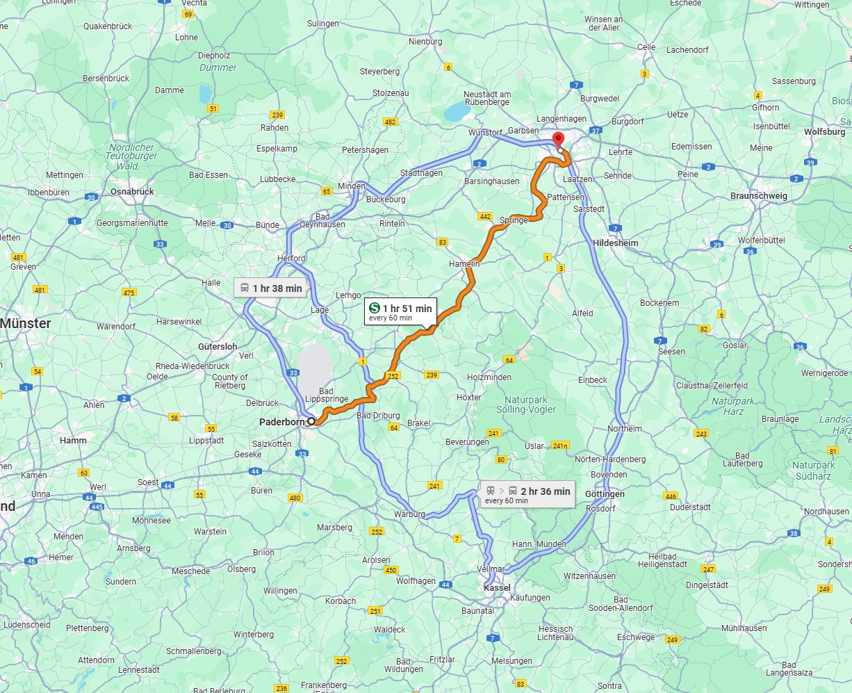 Anreise von Paderborn Zu Hannover Über 
