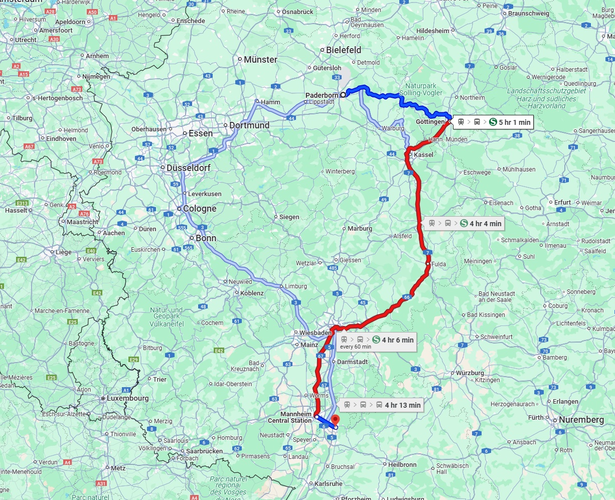 Anreise von Paderborn Zu Heidelberg Über 