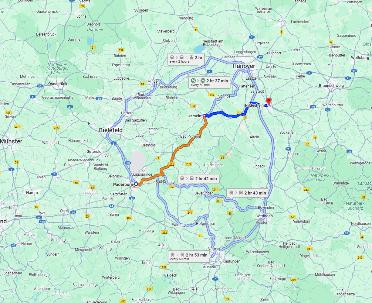 Anreise von Paderborn Zu Hildesheim Über 
