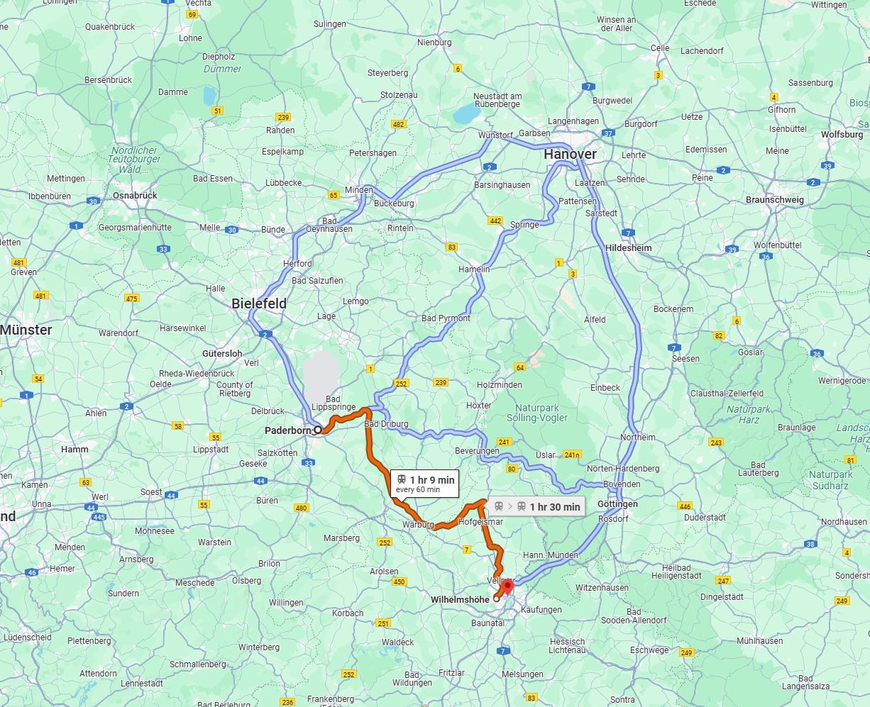 Anreise von Paderborn Zu Kassel Über 