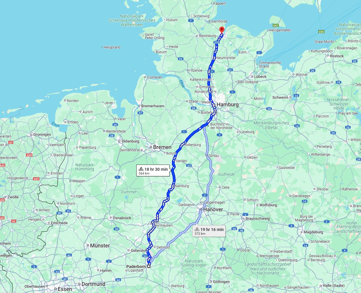 Anreise von Paderborn Zu Kiel Über 