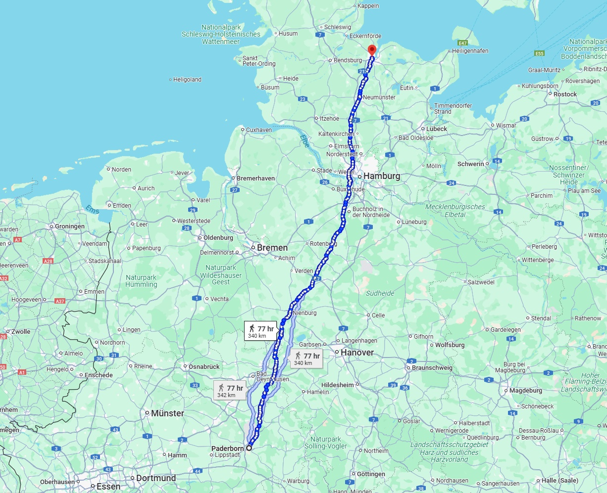 Anreise von Paderborn Zu Kiel Über 