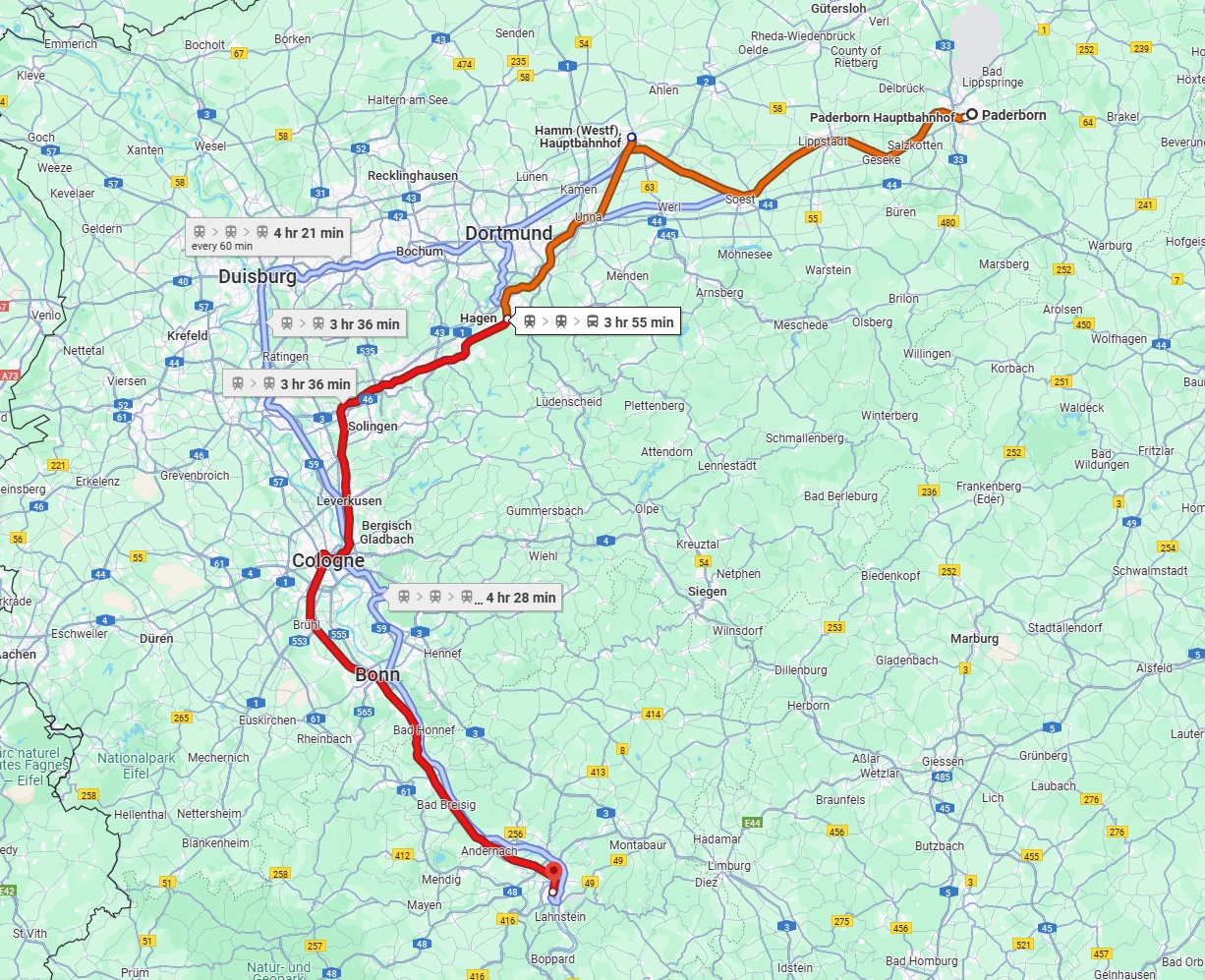 Anreise von Paderborn Zu Koblenz Über 