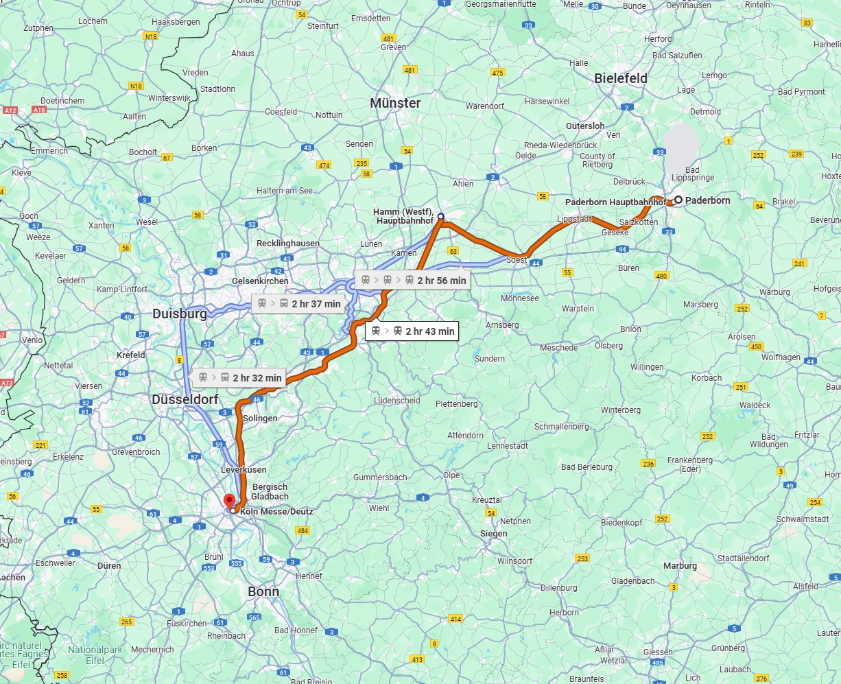 Anreise von Paderborn Zu Köln Über 