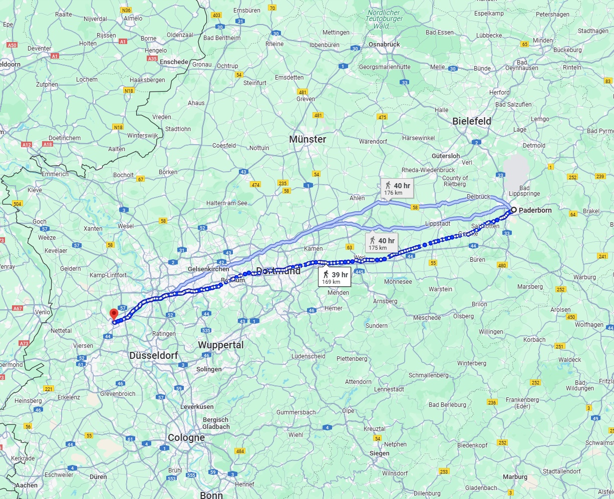 Anreise von Paderborn Zu Krefeld Über 