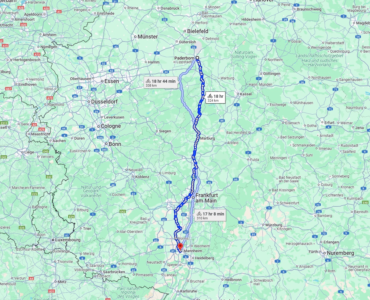 Anreise von Paderborn Zu Ludwigshafen am Rhein Über 