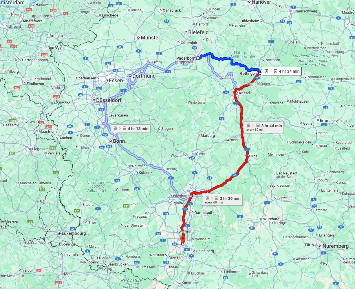 Anreise von Paderborn Zu Mannheim Über 
