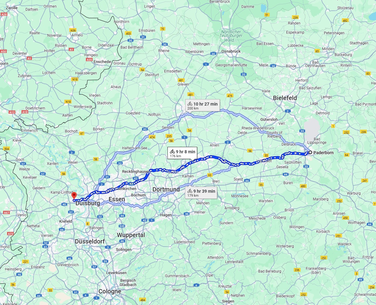 Anreise von Paderborn Zu Moers Über 