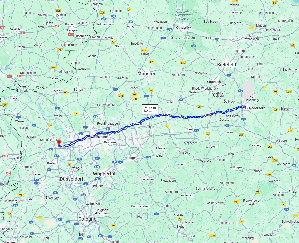 Anreise von Paderborn Zu Moers Über 