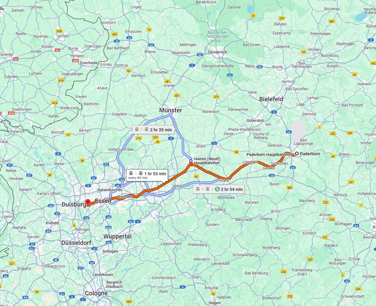 Anreise von Paderborn Zu Mülheim an der Ruhr Über 