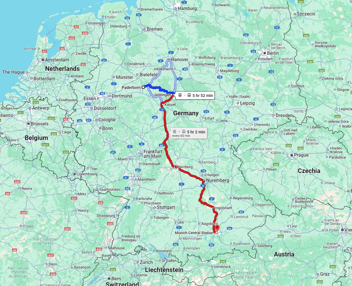 Anreise von Paderborn Zu München Über 