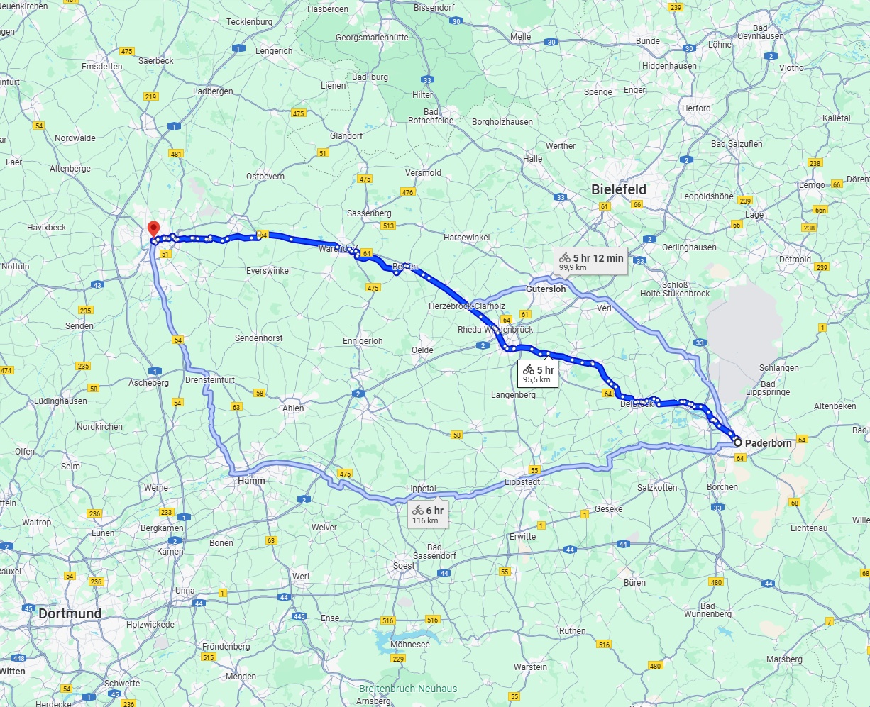 Anreise von Paderborn Zu Münster Über 