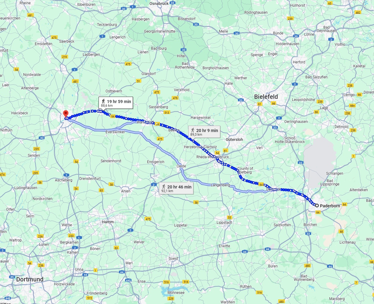 Anreise von Paderborn Zu Münster Über 