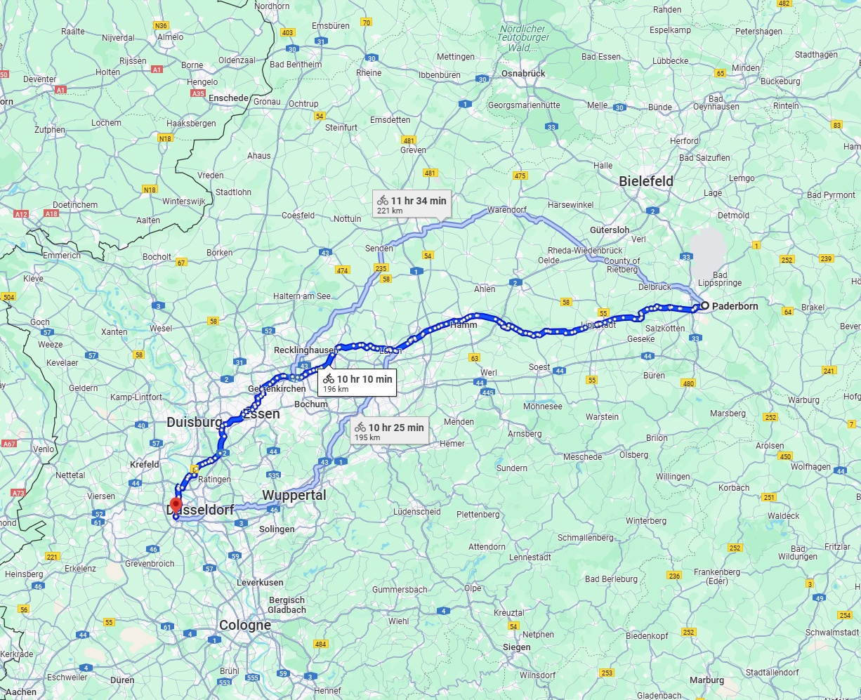 Anreise von Paderborn Zu Neuss Über 