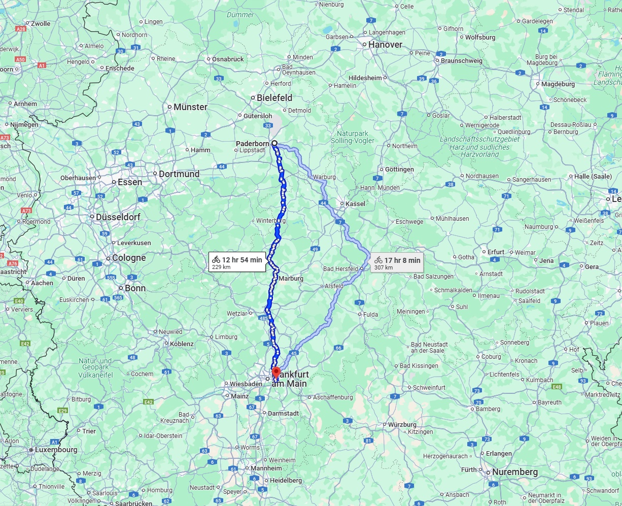 Anreise von Paderborn Zu Offenbach am Main Über 