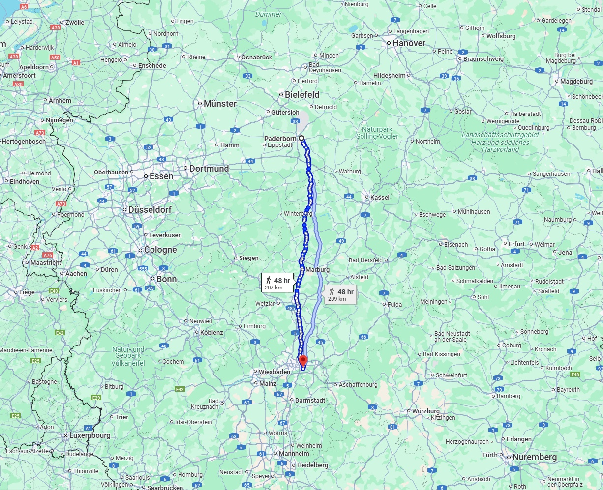 Anreise von Paderborn Zu Offenbach am Main Über 