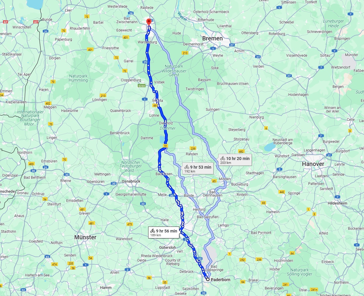 Anreise von Paderborn Zu Oldenburg Über 