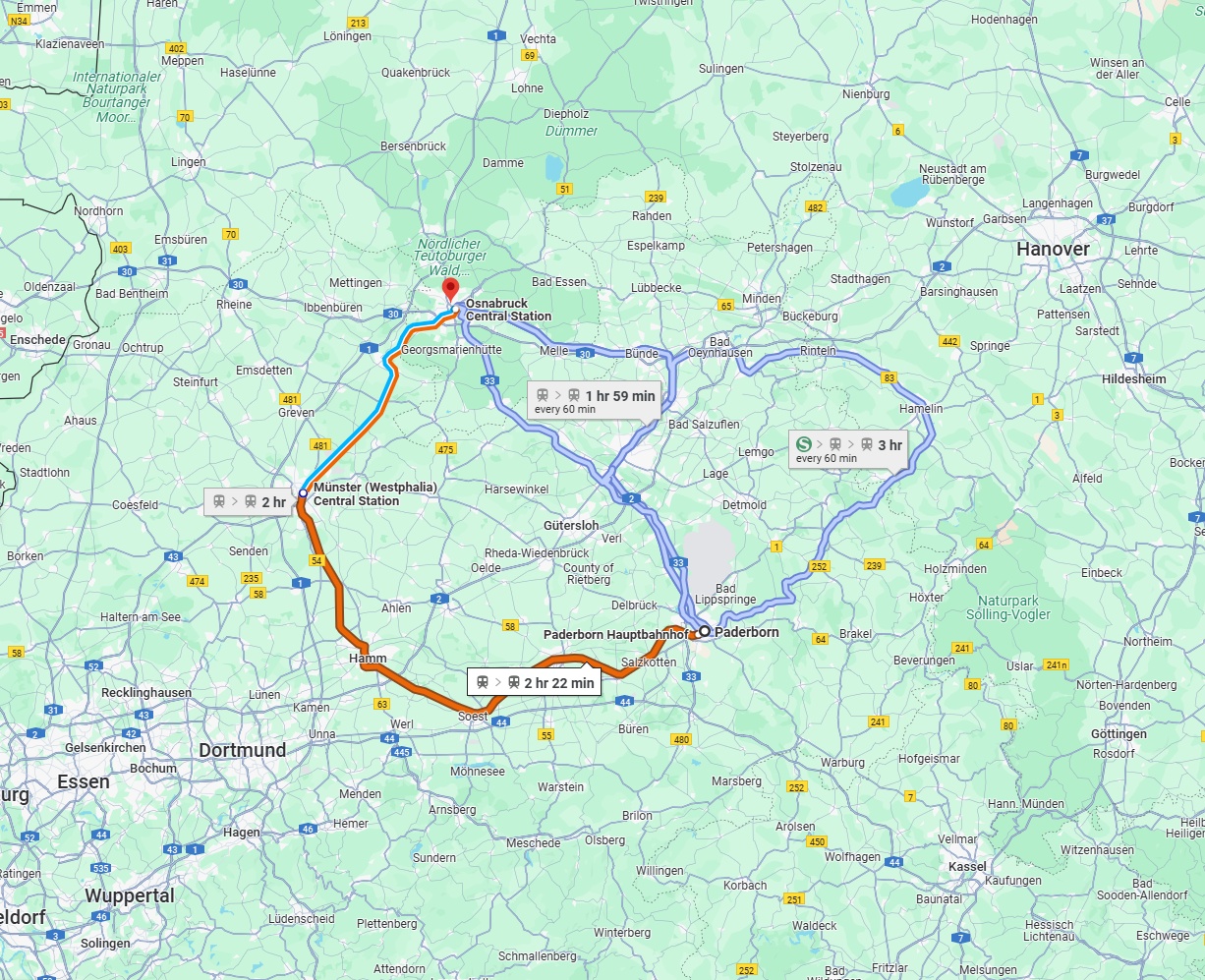 Anreise von Paderborn Zu Osnabrück Über 