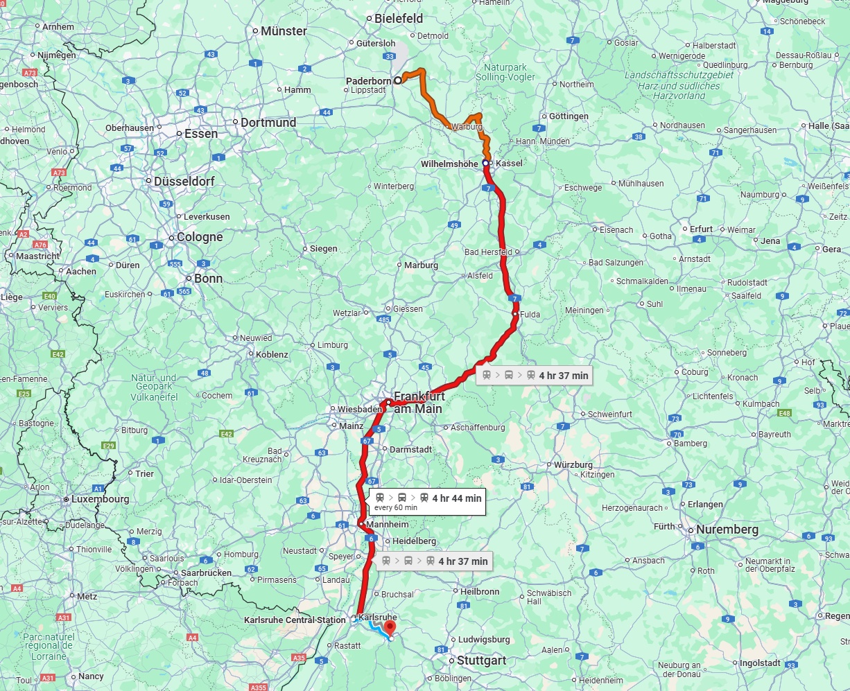 Anreise von Paderborn Zu Pforzheim Über 