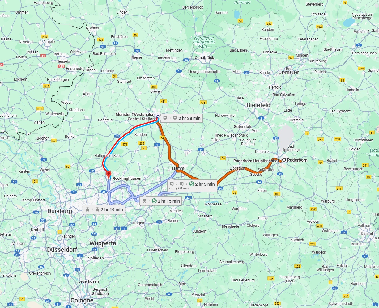 Anreise von Paderborn Zu Recklinghausen Über 