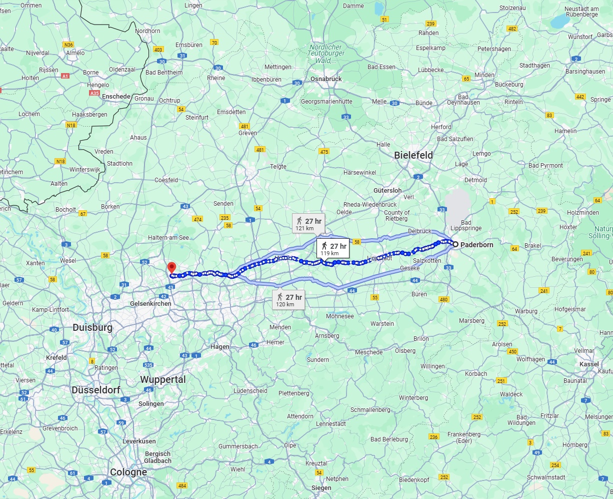 Anreise von Paderborn Zu Recklinghausen Über 