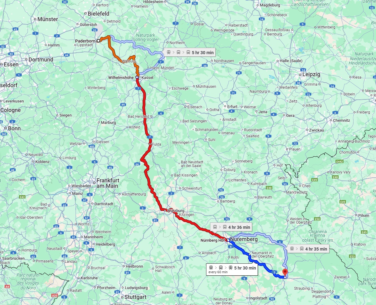 Anreise von Paderborn Zu Regensburg Über 