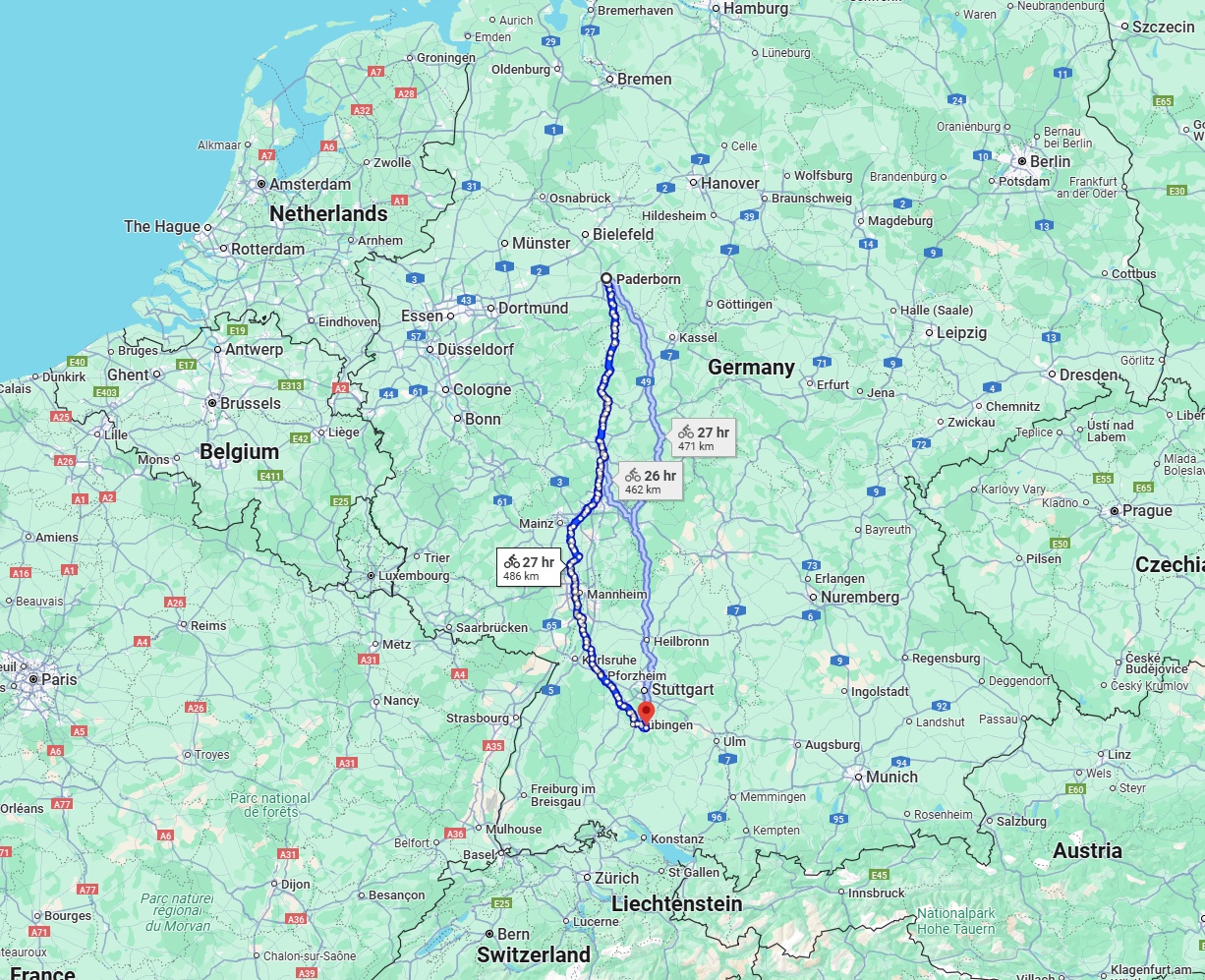 Anreise von Paderborn Zu Reutlingen Über 