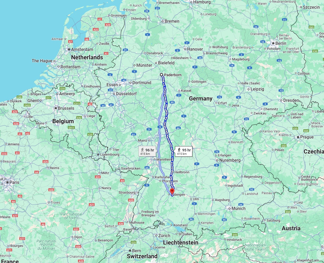 Anreise von Paderborn Zu Reutlingen Über 