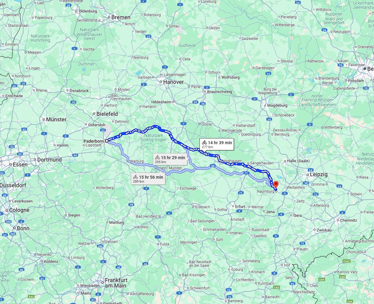 Anreise von Paderborn Zu Saale Über 