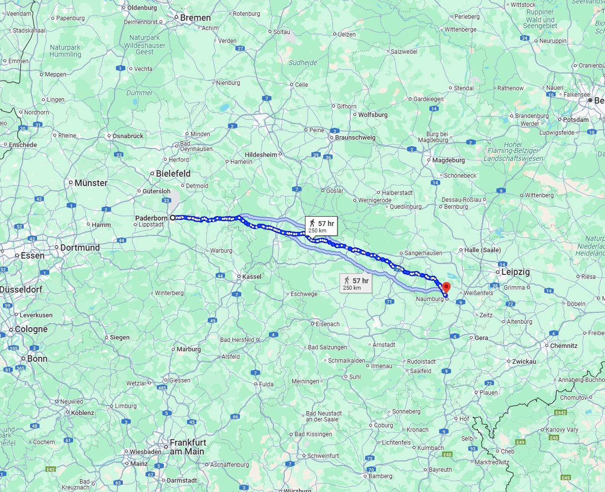Anreise von Paderborn Zu Saale Über 