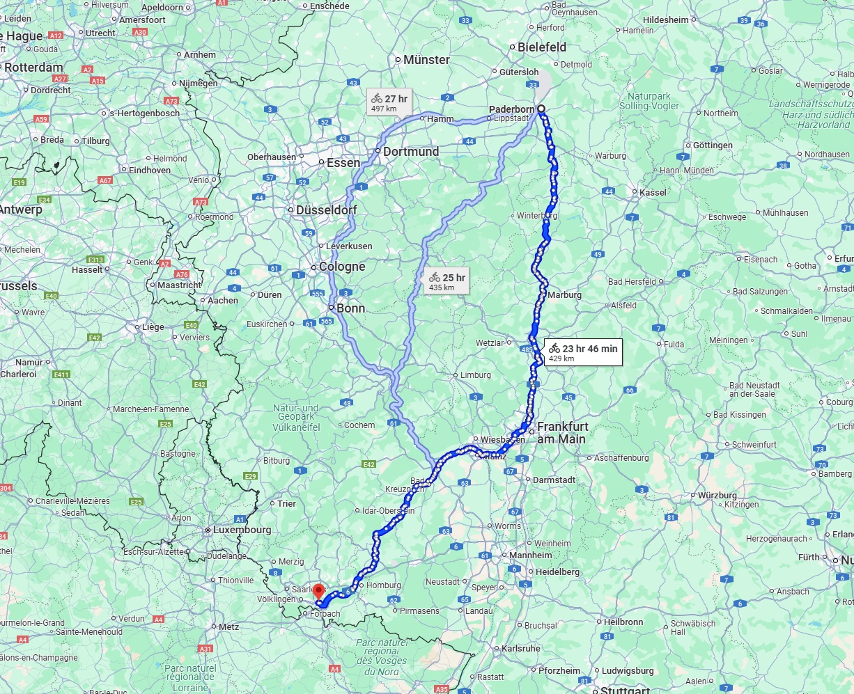 Anreise von Paderborn Zu Saarbrücken Über 