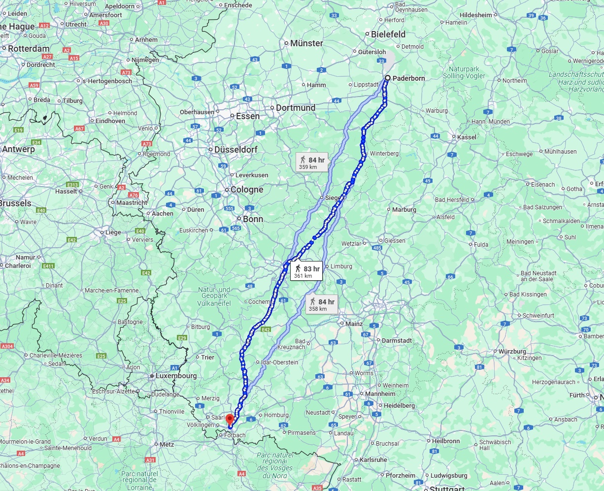 Anreise von Paderborn Zu Saarbrücken Über 