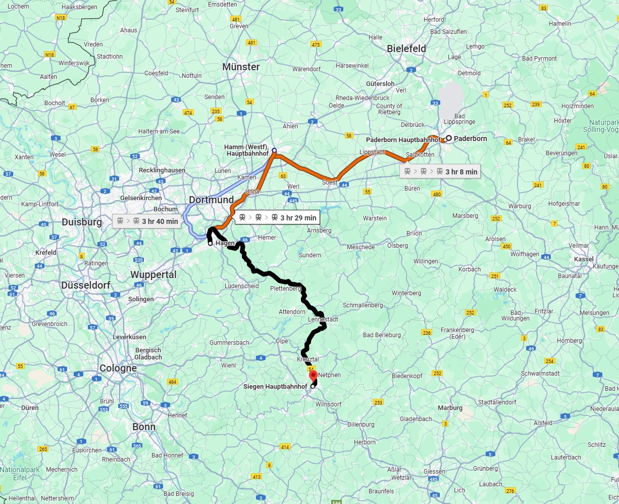 Anreise von Paderborn Zu Siegen Über 