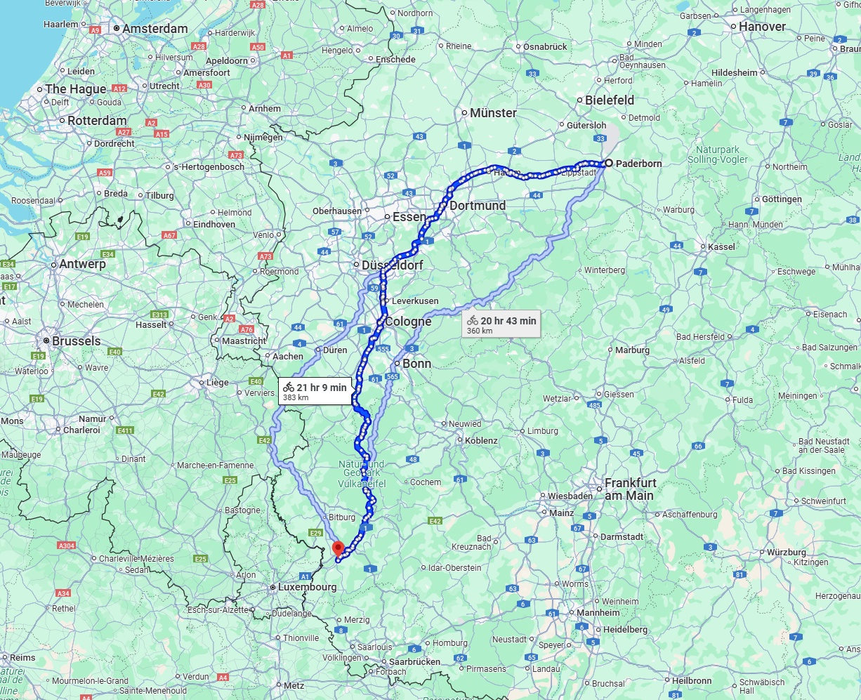 Anreise von Paderborn Zu Trier Über 